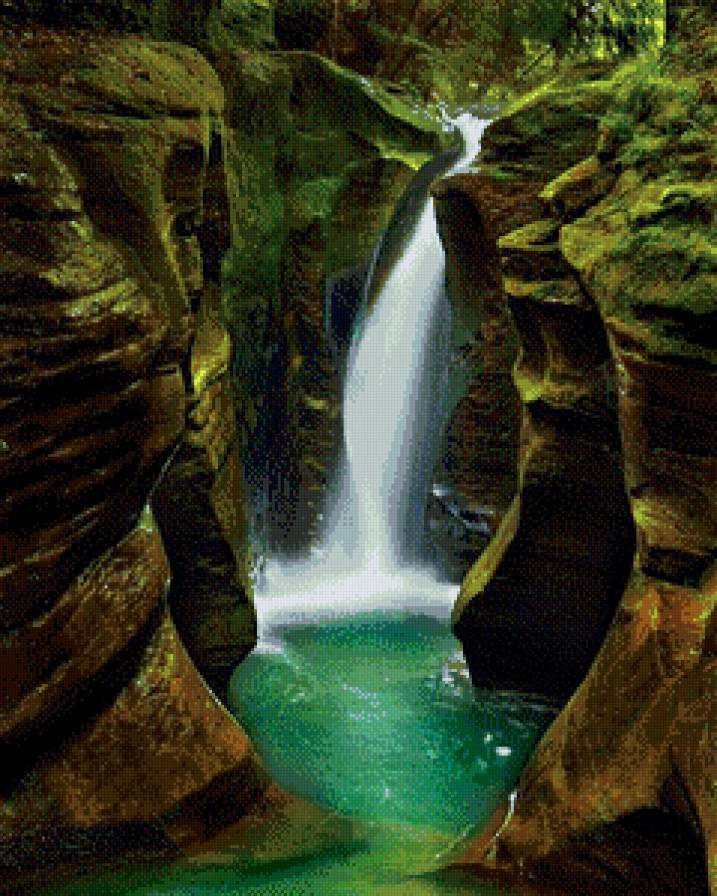 Тишь - водопад, природа - предпросмотр
