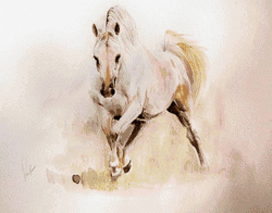 белая лошадь - животное, лошадь - предпросмотр