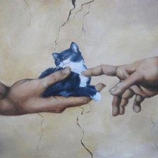 Фреска с котенком