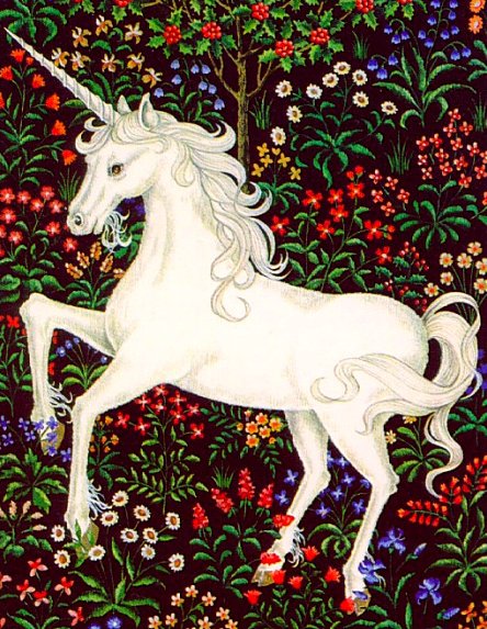 Единорог из сказки - панно, цветы, сказка, единорог, конь - оригинал