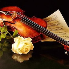 Оригинал схемы вышивки «скрипка с розой» (№536777)