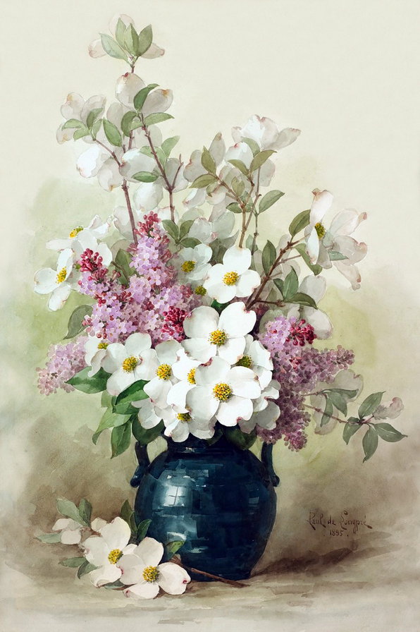 натюрморт с цветами в вазе - картина, цветы, натюрморт - оригинал