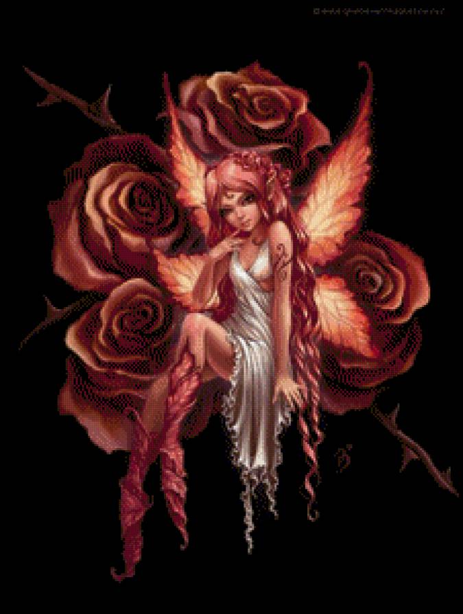 Эльфийка - фея, розы, ангел, эльф - предпросмотр