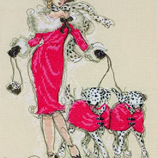 Оригинал схемы вышивки «Дама с собачками» (№537441)
