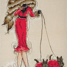 Оригинал схемы вышивки «Дама с собачками» (№537442)