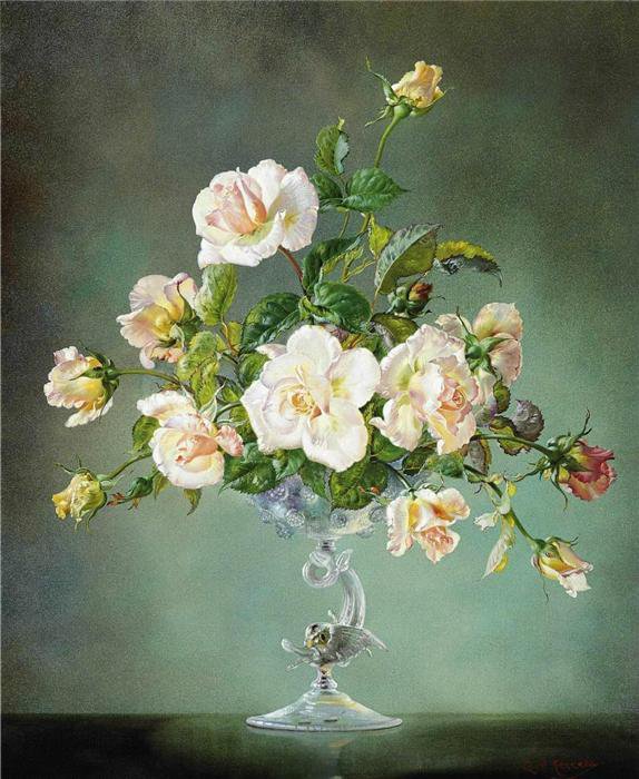 розы - натюрморт, картина, розы, цветы, картины - оригинал