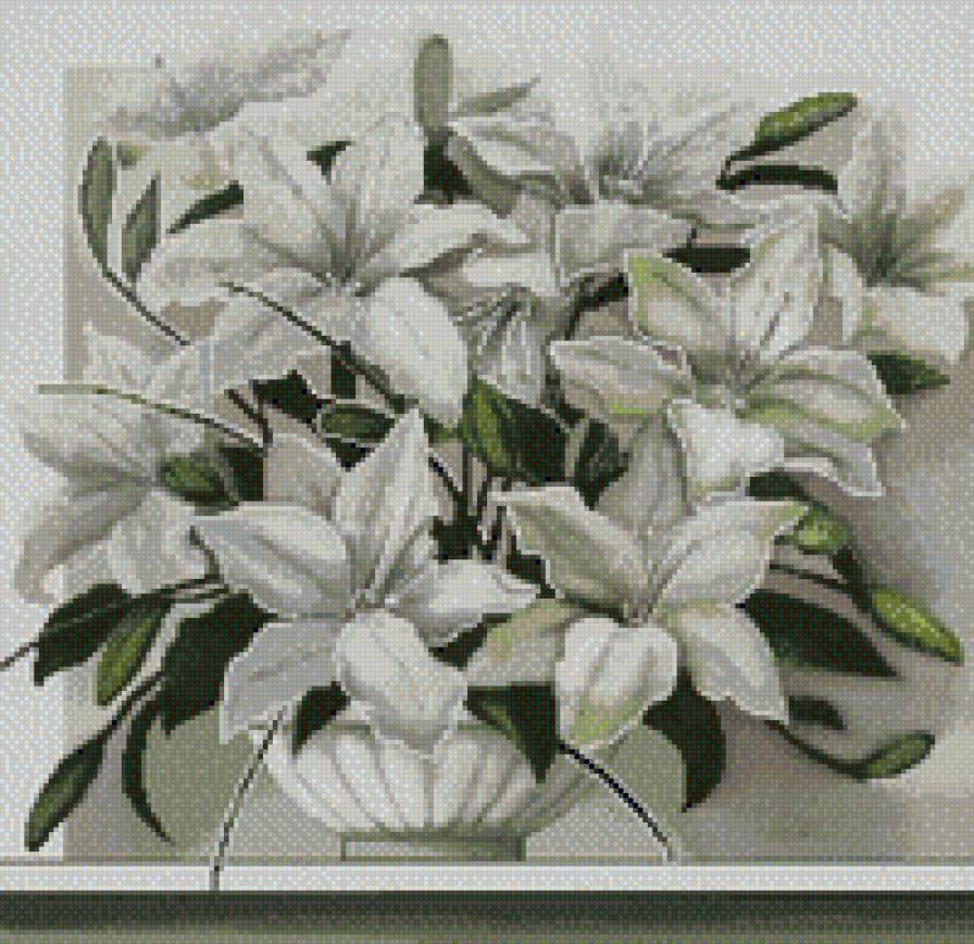 Белый букет - букет, лилии, цветы - предпросмотр