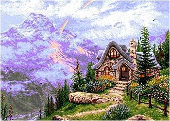 домик в горах - дом, горы, пейзажи - оригинал