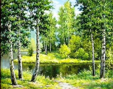 лесное озеро - пейзаж, природа, лес, озеро - оригинал