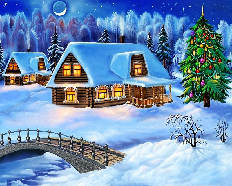 Отчий дом - зима, пейзаж - оригинал