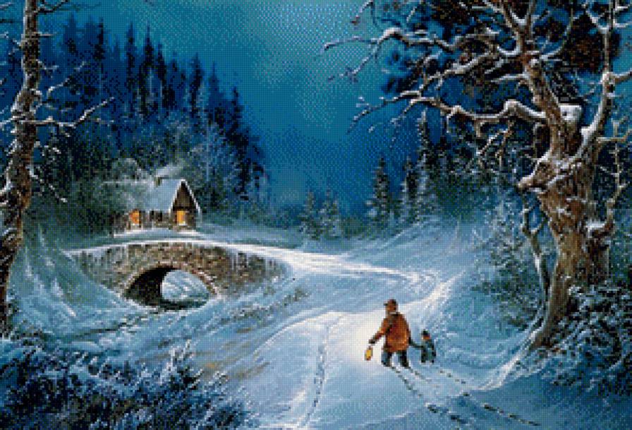 Дорога домой - зима, пейзаж - предпросмотр