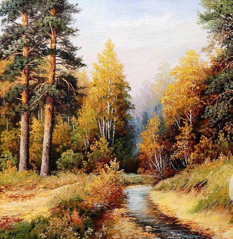 лесной ручей - лес, ручей, пейзаж, осень, природа - оригинал