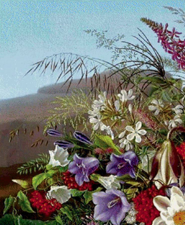 шикарный букет часть 1 - цветы, полевые цветы, лотос, живопись, вьюнок, колокольчик, картина - предпросмотр