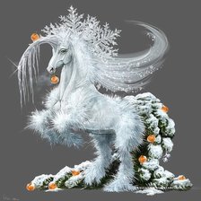 Оригинал схемы вышивки «зимняя лошадь» (№541403)