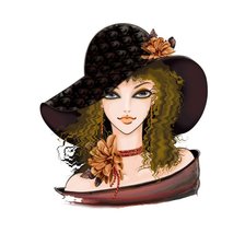 Оригинал схемы вышивки «Дама в шляпке» (№542525)