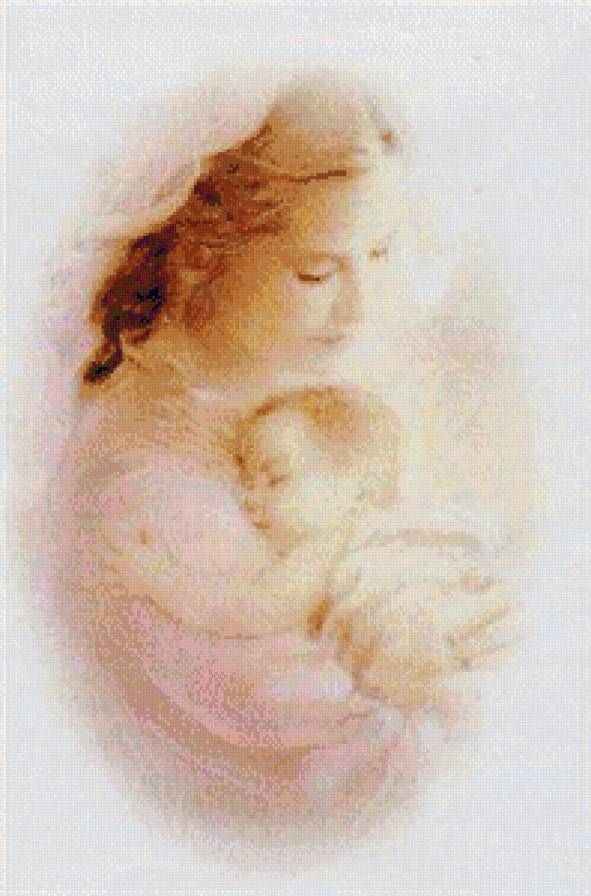 мать и дитя - икона, религия, картина, вера, дети, мальчик, девочка, портрет, мать - предпросмотр