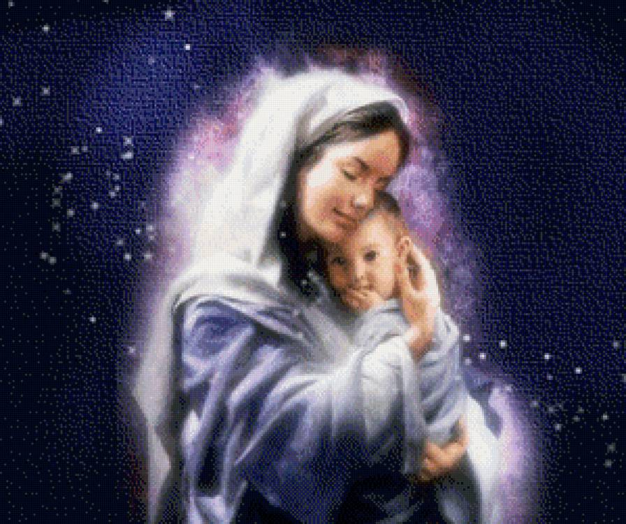 Божья Мать - картина, мать, религия, мальчик, икона, дети, портрет, девочка, вера - предпросмотр