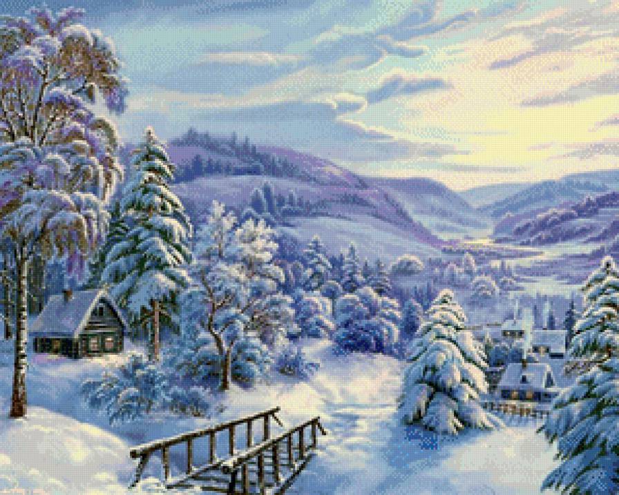 Виктор Цыганов 1 зима - зима, пейзаж, картина, виктор цыганов, природа - предпросмотр