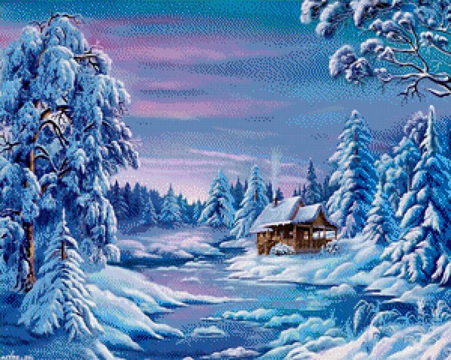 Виктор Цыганов 3 зима - пейзаж, виктор цыганов, природа, картина, зима - предпросмотр