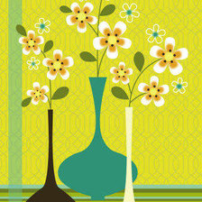 Оригинал схемы вышивки «триптих цветы в вазах ч.1» (№544009)