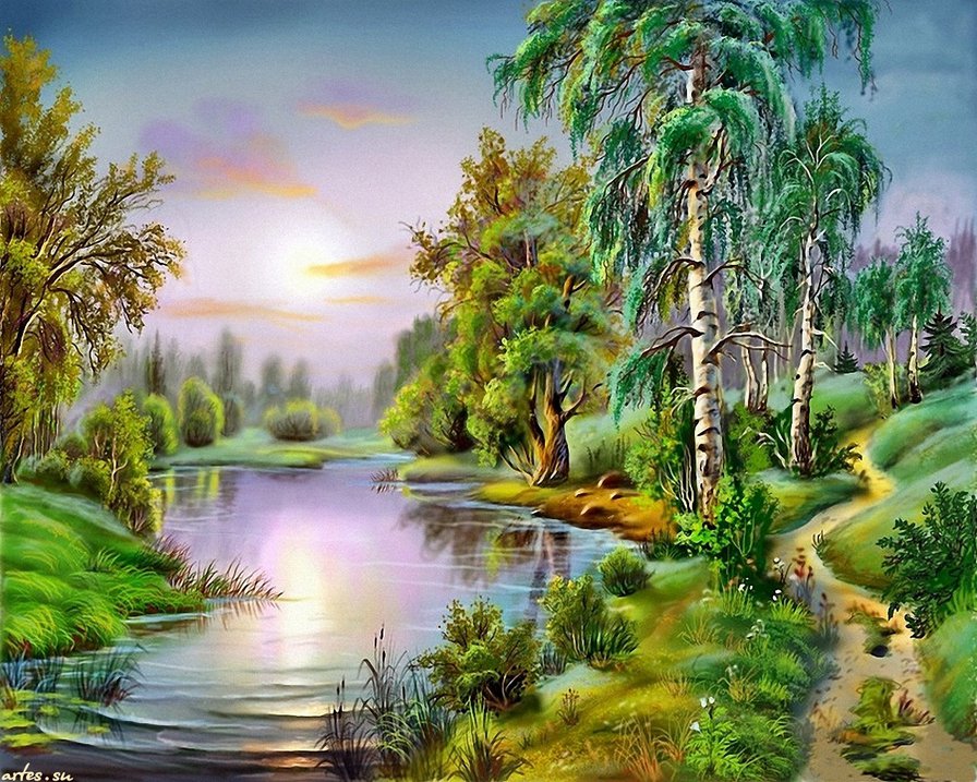 виктор цыганов у озера - картина, картины, пейзаж - оригинал
