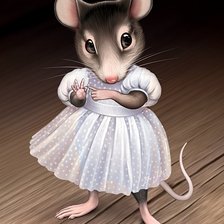 Оригинал схемы вышивки «Мышка-балеринка» (№551696)