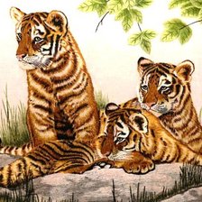 Схема вышивки «тигрята»