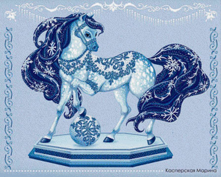 Снежинка - снежинки, рождество, лошади, животные, кони - предпросмотр