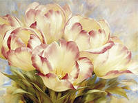 Букет тюльпанов - букет, тюльпаны, цветы, акварель - оригинал