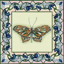 Схема вышивки «Вариант для подушки "Бабочки"»