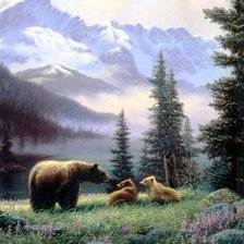 Схема вышивки «три медведя»