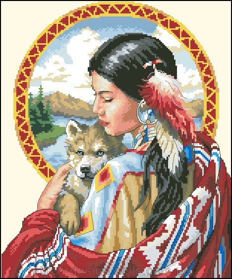 Дух волчонка - индейцы, животные, волки, девушки - оригинал