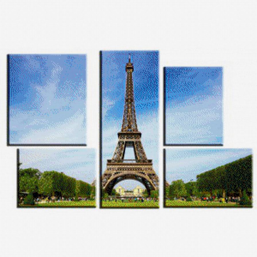 Эйфелева башня - триптих, эйфелева башня, париж - предпросмотр