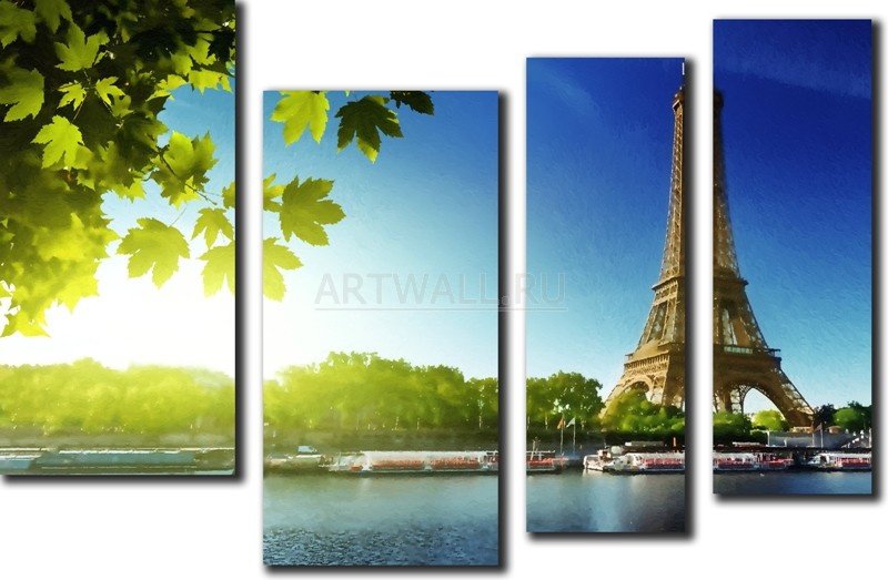 Париж - триптих, эйфелева башня, париж - оригинал