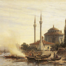 Схема вышивки «Золотой рог в Константинополе А.П. Боголюбов, 1864»
