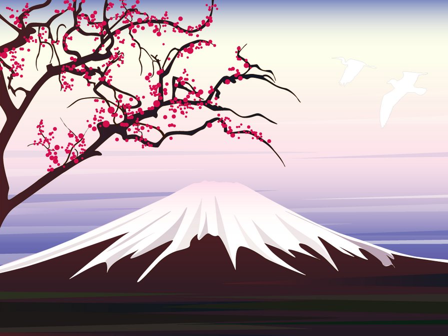 Гора Фудзияма - восток, азия, япония, пейзаж - оригинал