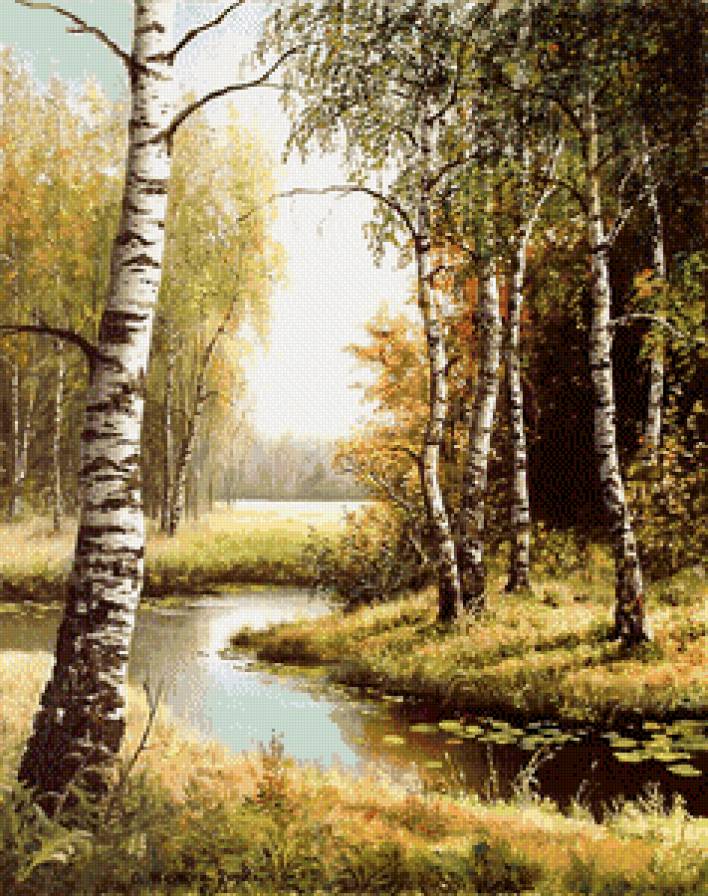 тихая речка - пейзаж, лес, река, природа, осень - предпросмотр