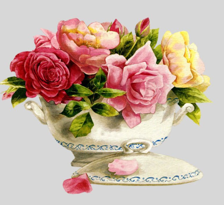 розы в вазе - цветы розы - оригинал