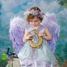 Схема вышивки «Девочка ангел»