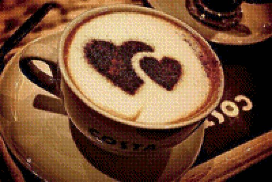 кофе на двоих - чашка, кофе, любовь - предпросмотр