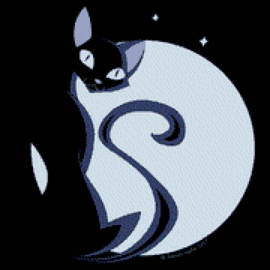 лунная кошка - кошка, черная кошка - предпросмотр