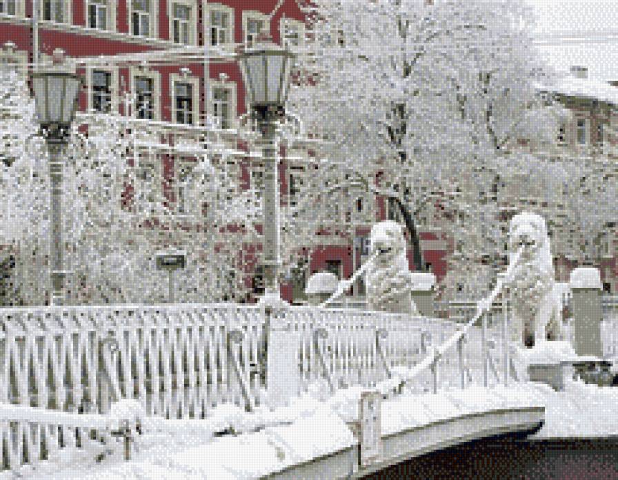 зимний мостик - санкт-петербург, мостик, город, архитектура, зимний пейзаж - предпросмотр