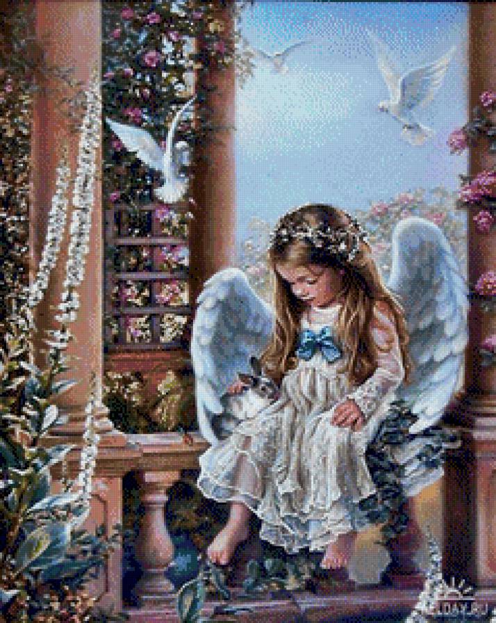 Девочка ангел - девочка, ребенок, природа, ангел, пейзаж - предпросмотр