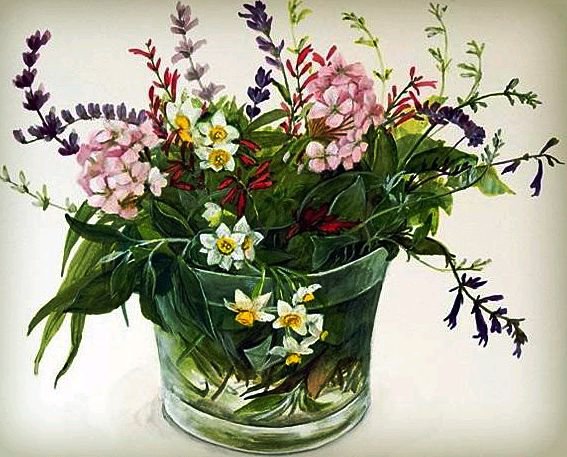 полевые цветы - букет, цветы, ваза - оригинал