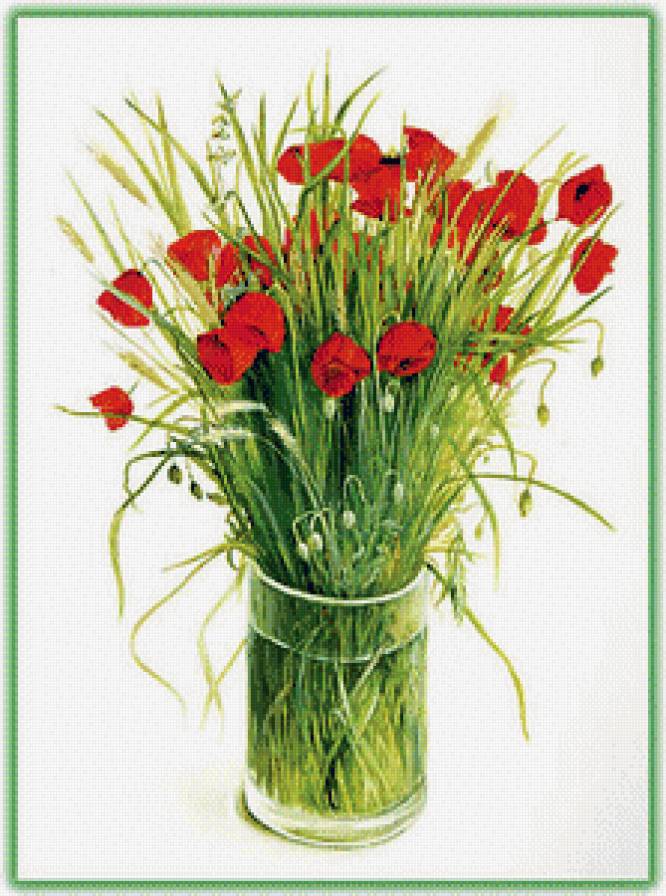 маки - букет, цветы, ваза - предпросмотр