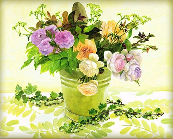букет в вазе - букет, цветы, ваза - оригинал