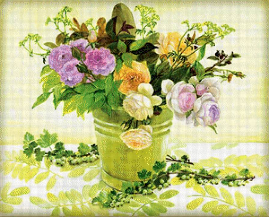 букет в вазе - цветы, ваза, букет - предпросмотр