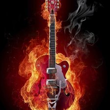 Оригинал схемы вышивки «Огненная гитара.» (№561441)