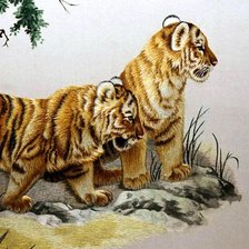 Схема вышивки «тигрята»
