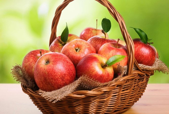 Яблочки - фрукты, яблоки, корзина - оригинал